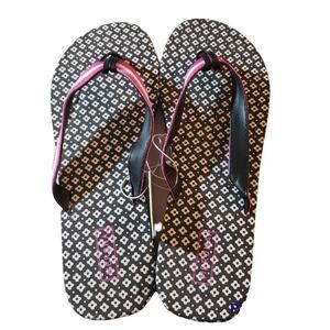 Merona Flip Flops Shoes Womens 9 Summer Black Pink Pattern Casual Beach New